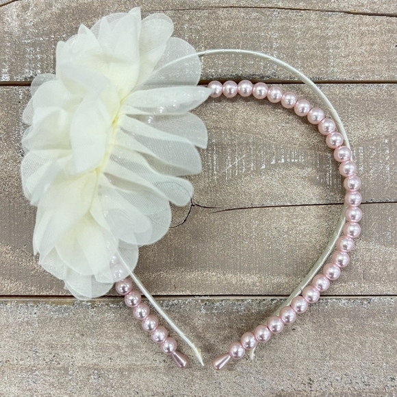! NWT Copper Key Pink Pearl & White Pearl Headband Bundle - 2 Headbands NEW ! - Picture 1 of 8